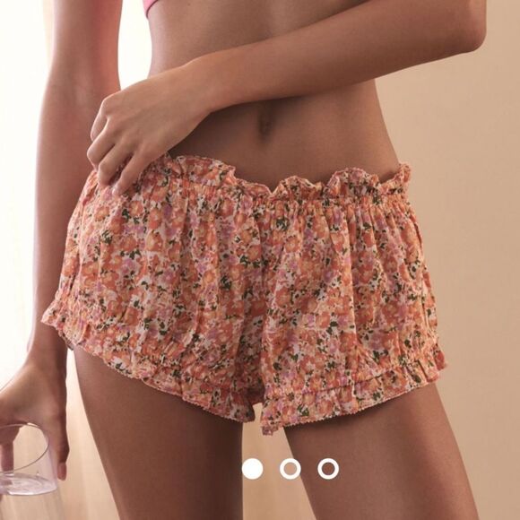 Anthropologie Pants - NWT By Anthropologie Medium Orange Floral Sleep Pajama Hot Shorts Bloomers